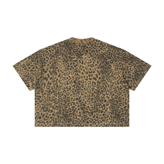 Wake The Faith Up Unisex Leopard Print Boxy T-Shirt