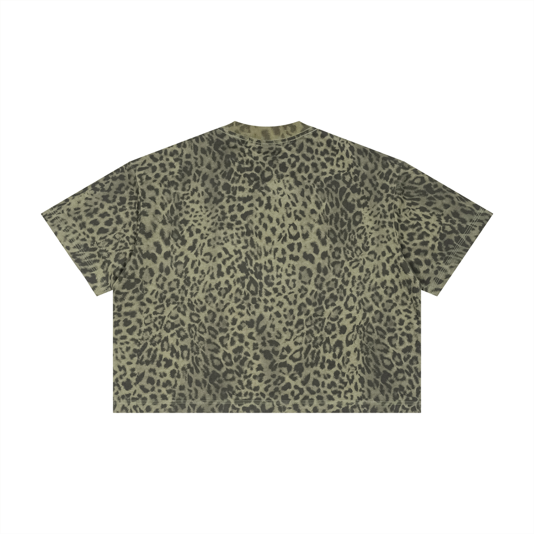 Wake The Faith Up Unisex Leopard Print Boxy T-Shirt