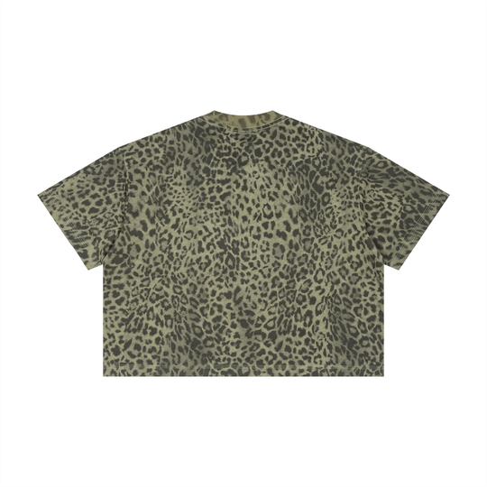 Wake The Faith Up Unisex Leopard Print Boxy T-Shirt