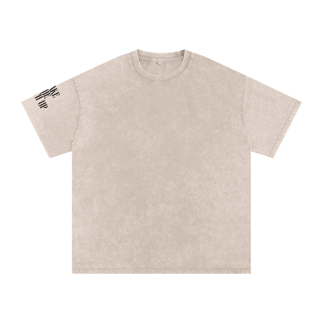 Wake The Faith Up Snow Washed Oversized Cotton T-Shirt