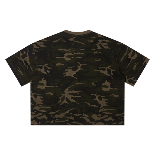 Wake the Faith Up Unisex Camo Boxy T-Shirt