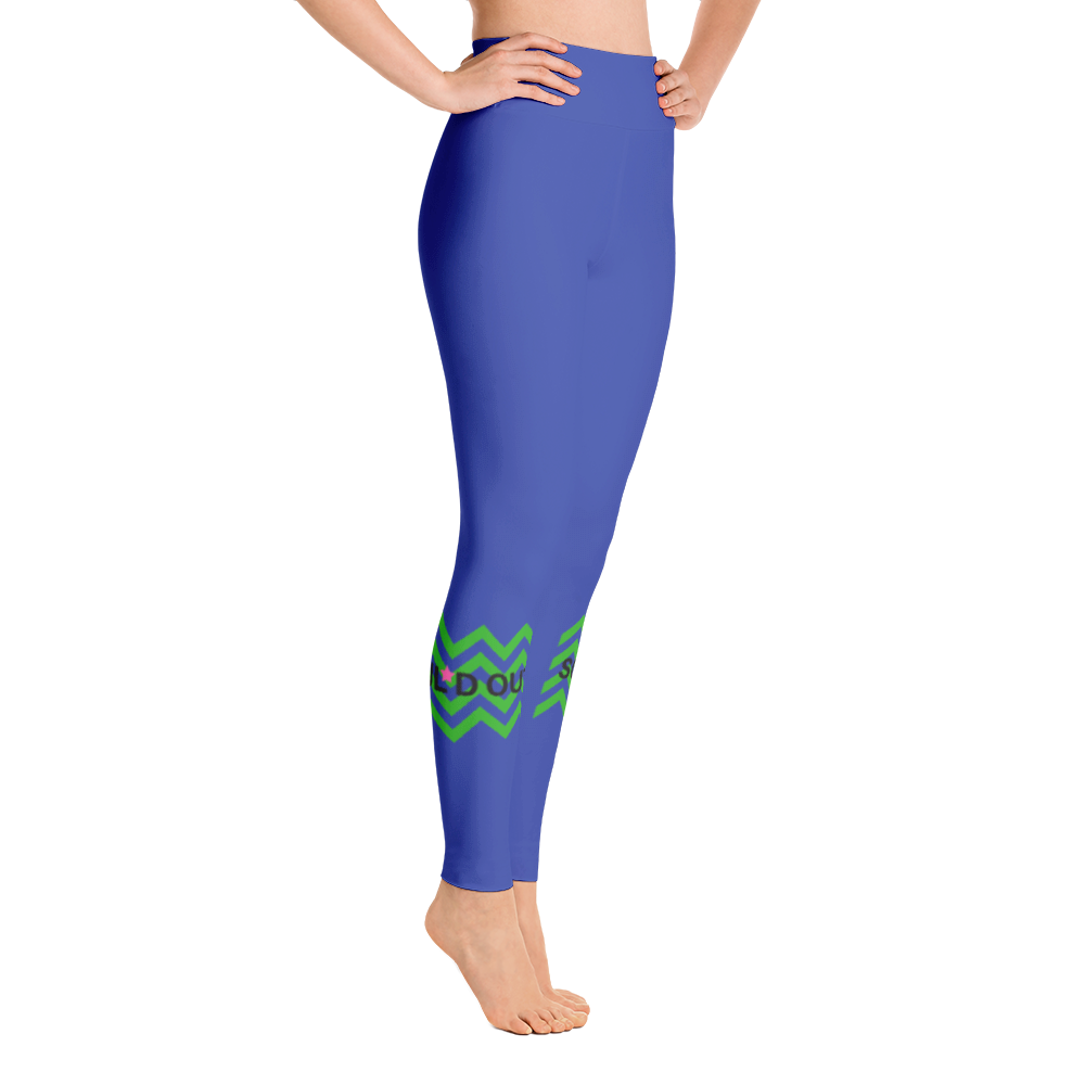 Blue Chevron Yoga Leggings